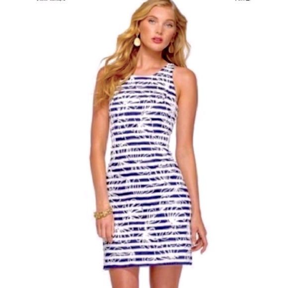 Lilly Pulitzer NWT Pearl Dress Bright Navy Cording We Will Go $298 Size 14